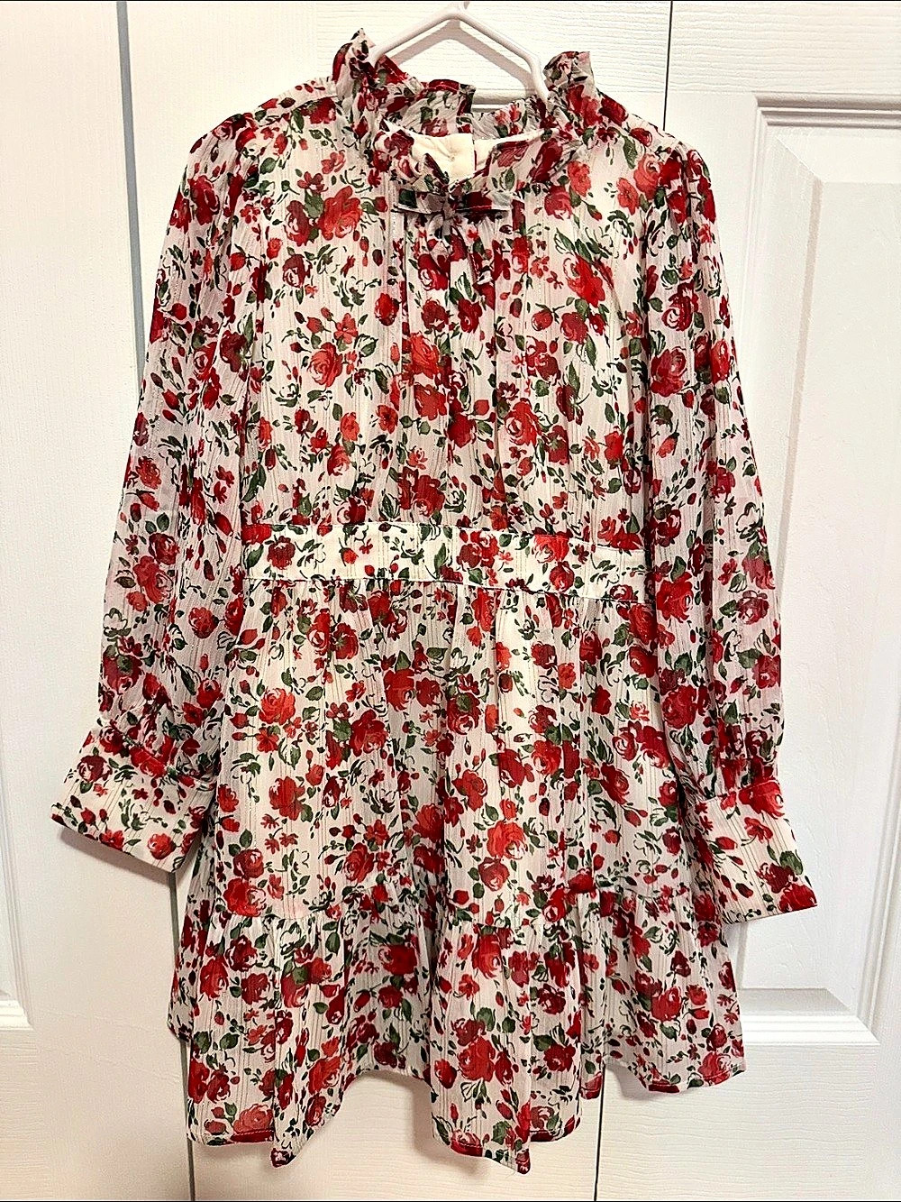 Janie and Jack Floral Mini Dress in Red & Green Size kids 5